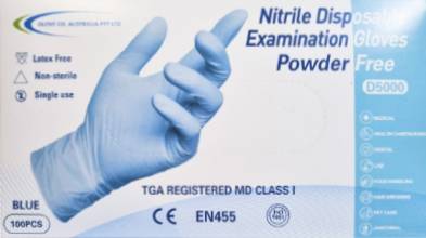 Blue Nitrile Disposable Examination Glove