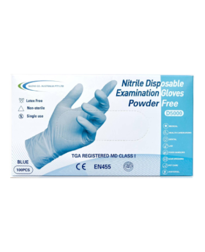 Blue Nitrile Disposable Examination Glove